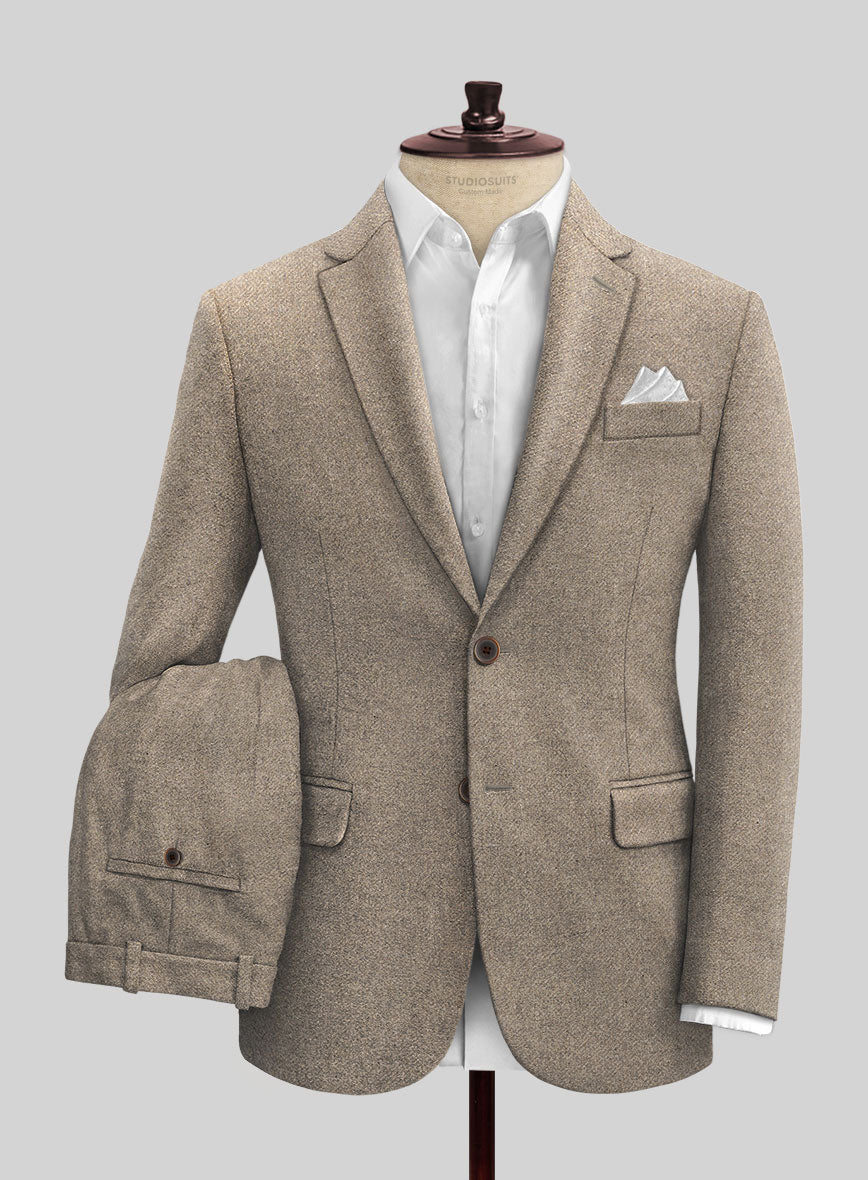 Bark Brown Heavy Tweed Suit - StudioSuits