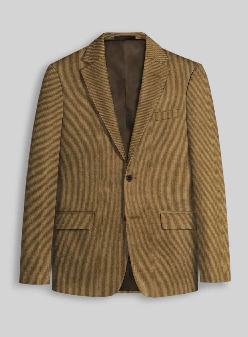 Brown Stretch Pin Corduroy Jacket - StudioSuits