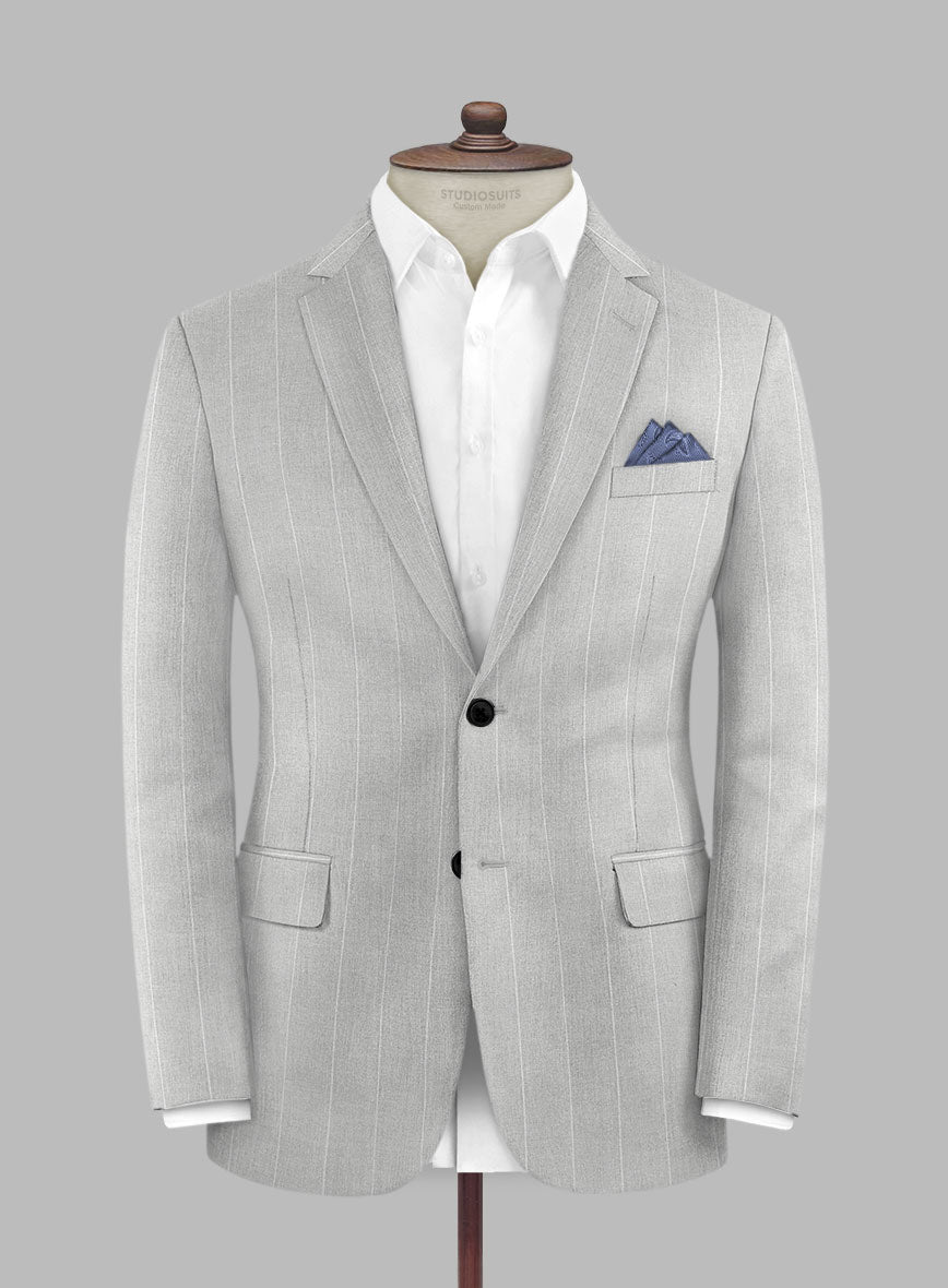 Caccioppoli Sun Dream Aistun Gray Wool Silk Jacket - StudioSuits