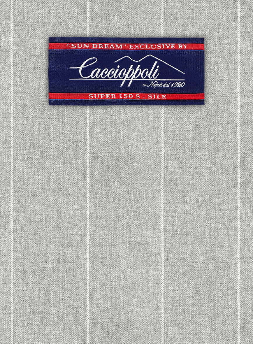 Caccioppoli Sun Dream Aistun Gray Wool Silk Jacket - StudioSuits