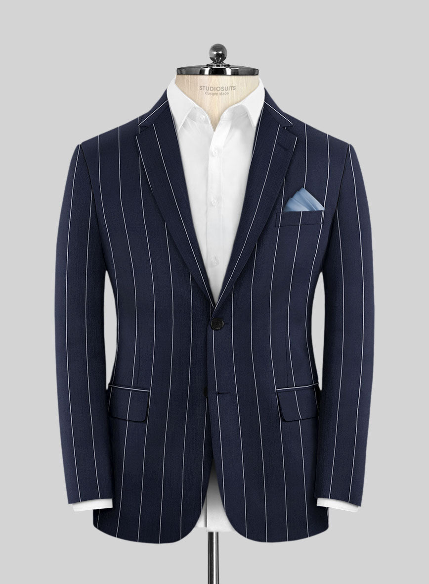 Caccioppoli Sun Dream Uggo Dark Navy Wool Silk Jacket - StudioSuits