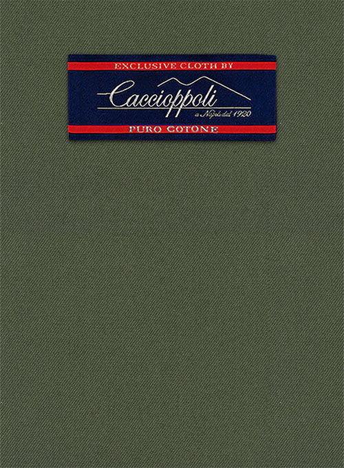 Caccioppoli Cotton Gabardine Oak Green Jacket