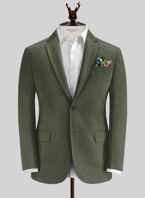 Caccioppoli Cotton Gabardine Oak Green Suit - StudioSuits