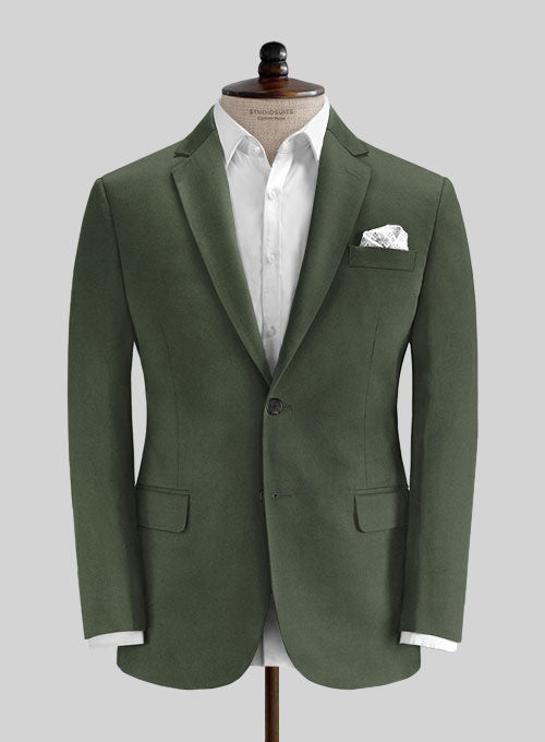 Caccioppoli Cotton Drill Green Suit - StudioSuits