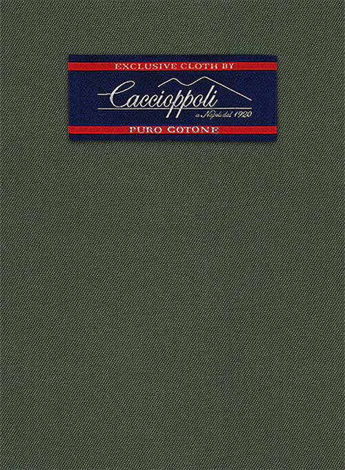 Caccioppoli Cotton Drill Green Suit - StudioSuits