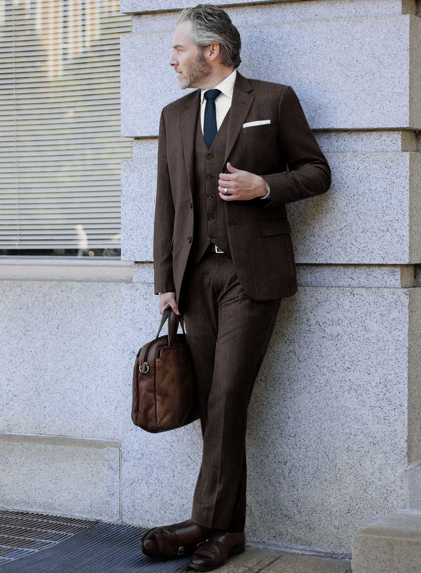 Caccioppoli Edoara Brown Wool Suit - StudioSuits