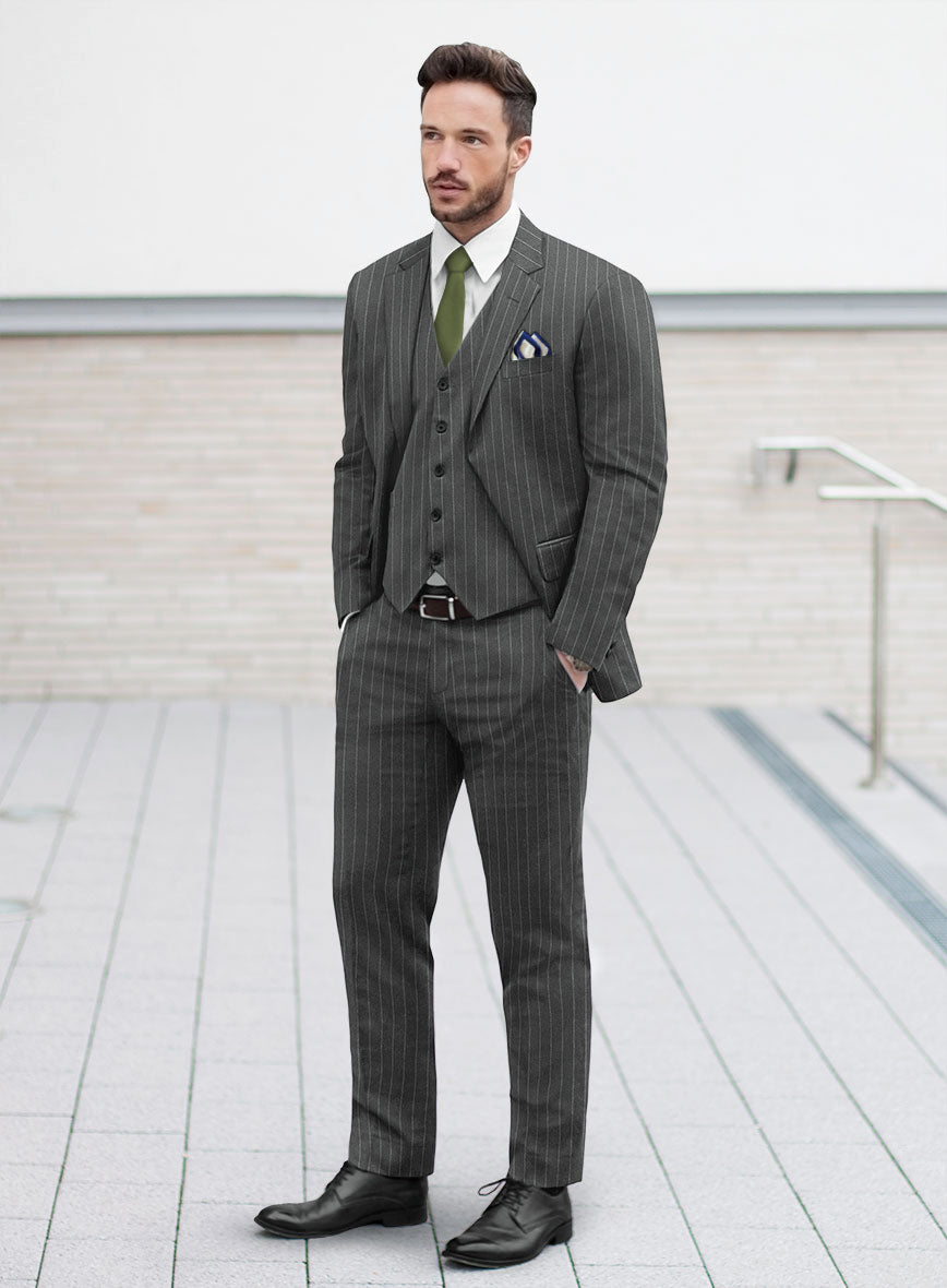 Caccioppoli Imeco Gray Wool Suit - StudioSuits