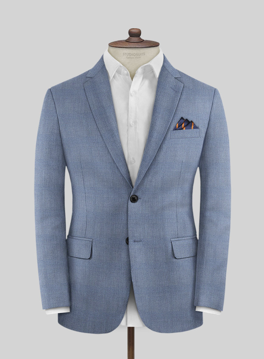 Caccioppoli Sun Dream Ange Blue Wool Silk Jacket - StudioSuits