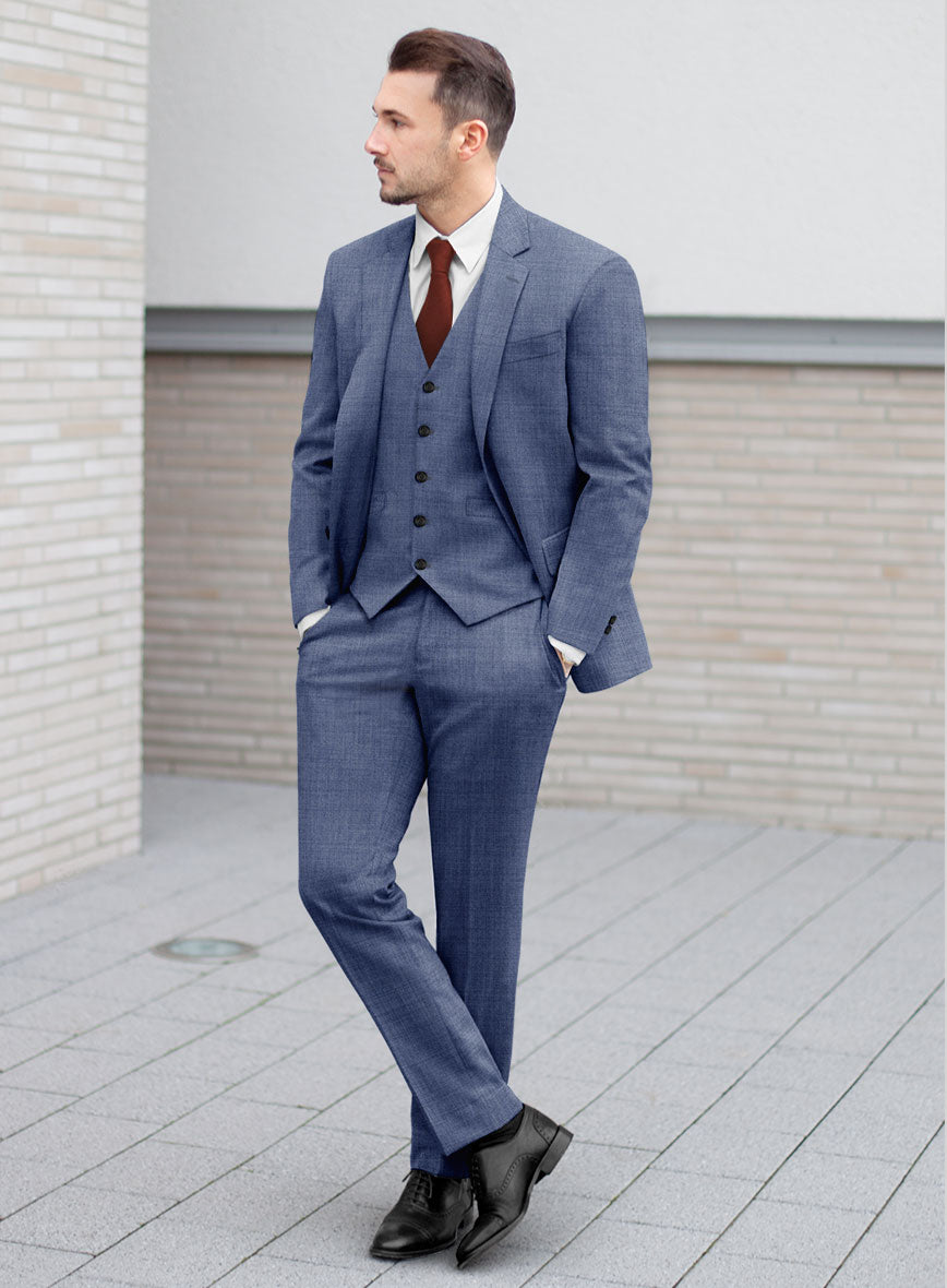 Caccioppoli Sun Dream Angres Dusk Blue Wool Suit - StudioSuits