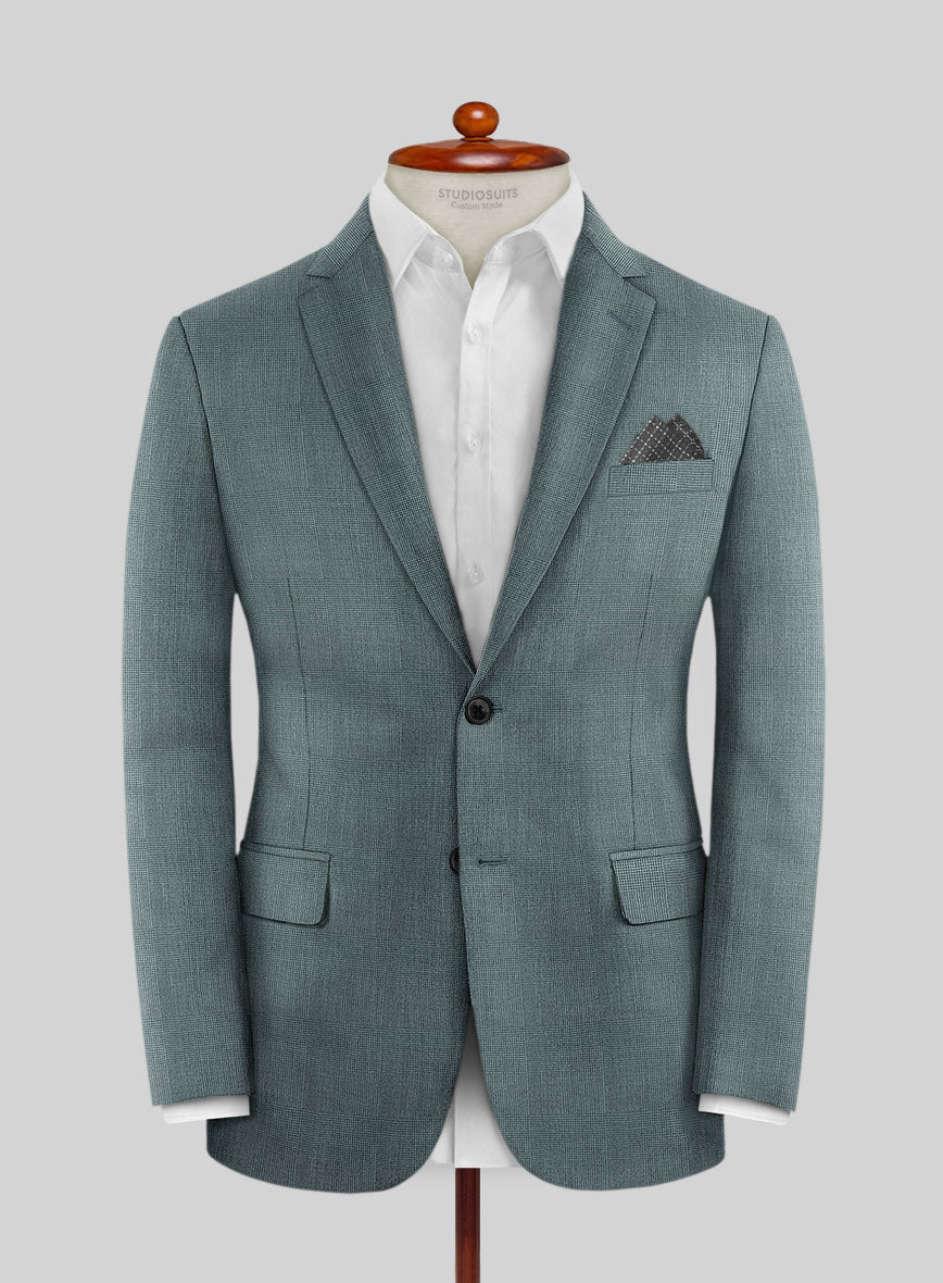 Caccioppoli Sun Dream Barto Green Wool Silk Jacket - StudioSuits