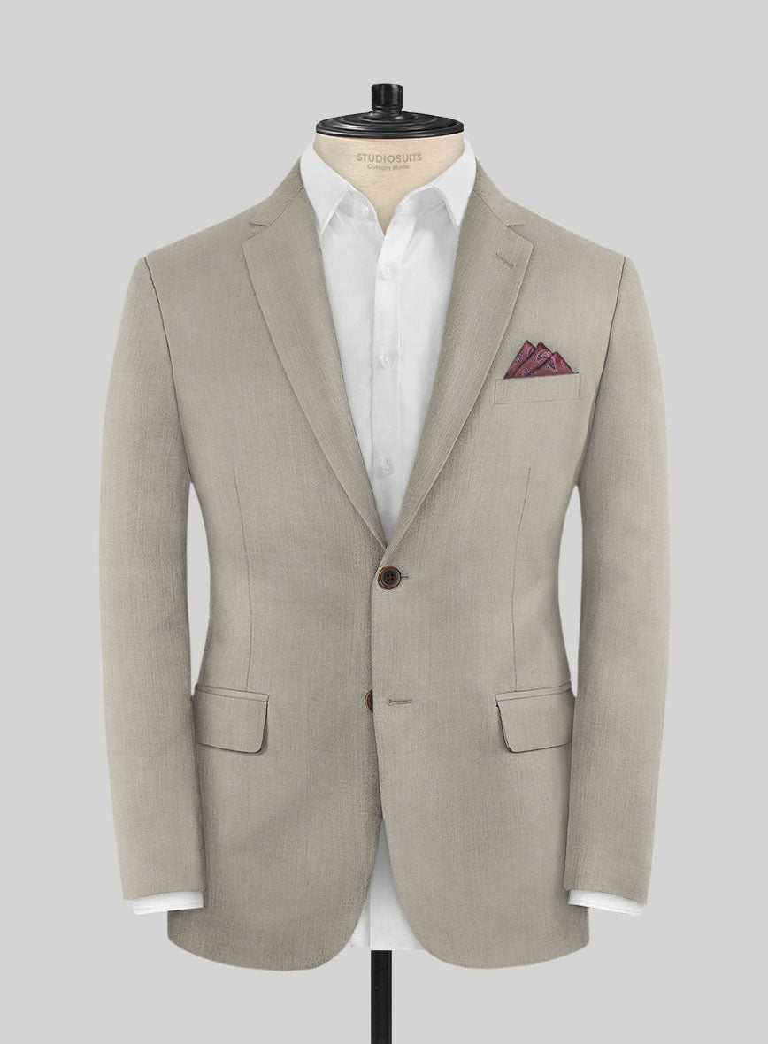 Caccioppoli Sun Dream Beige Wool Silk Jacket - StudioSuits