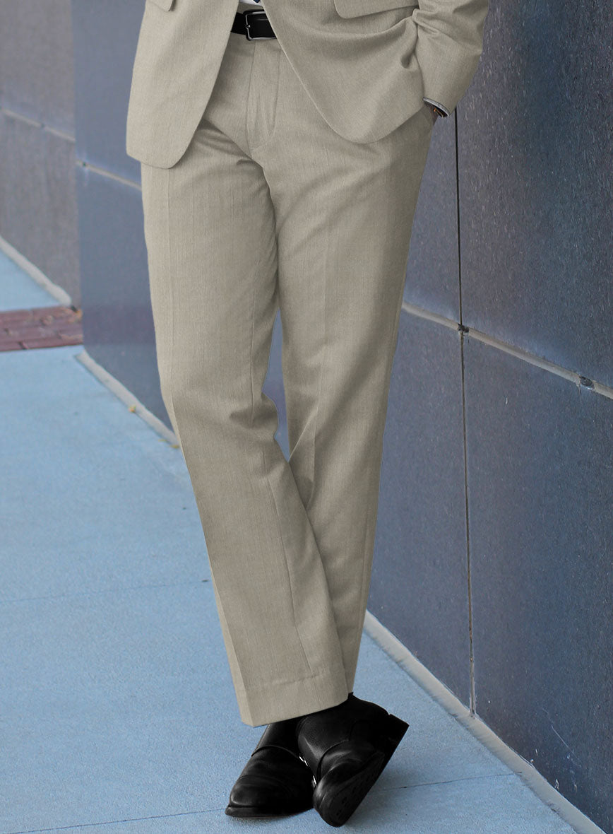 Caccioppoli Sun Dream Beige Wool Silk Pants - StudioSuits