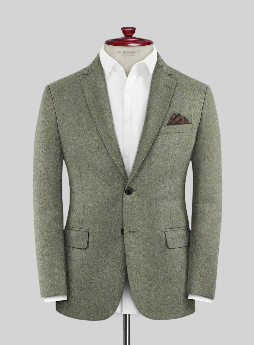 Caccioppoli Sun Dream Clasio Herringbone Wool Jacket - StudioSuits