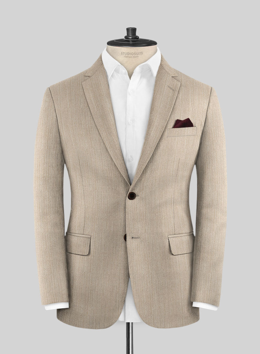 Caccioppoli Sun Dream Emasie Muted Beige Wool Jacket - StudioSuits