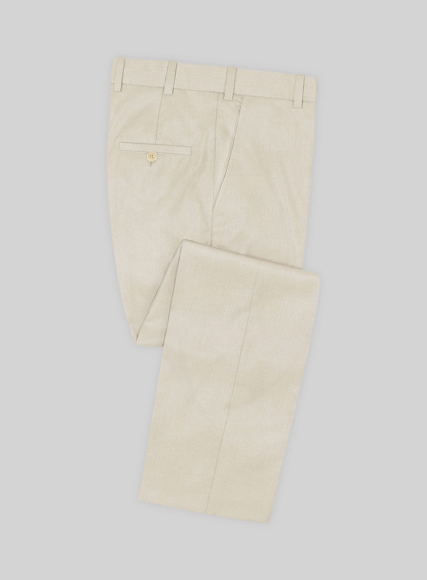 Caccioppoli Sun Dream Fawn Wool Silk Pants - StudioSuits