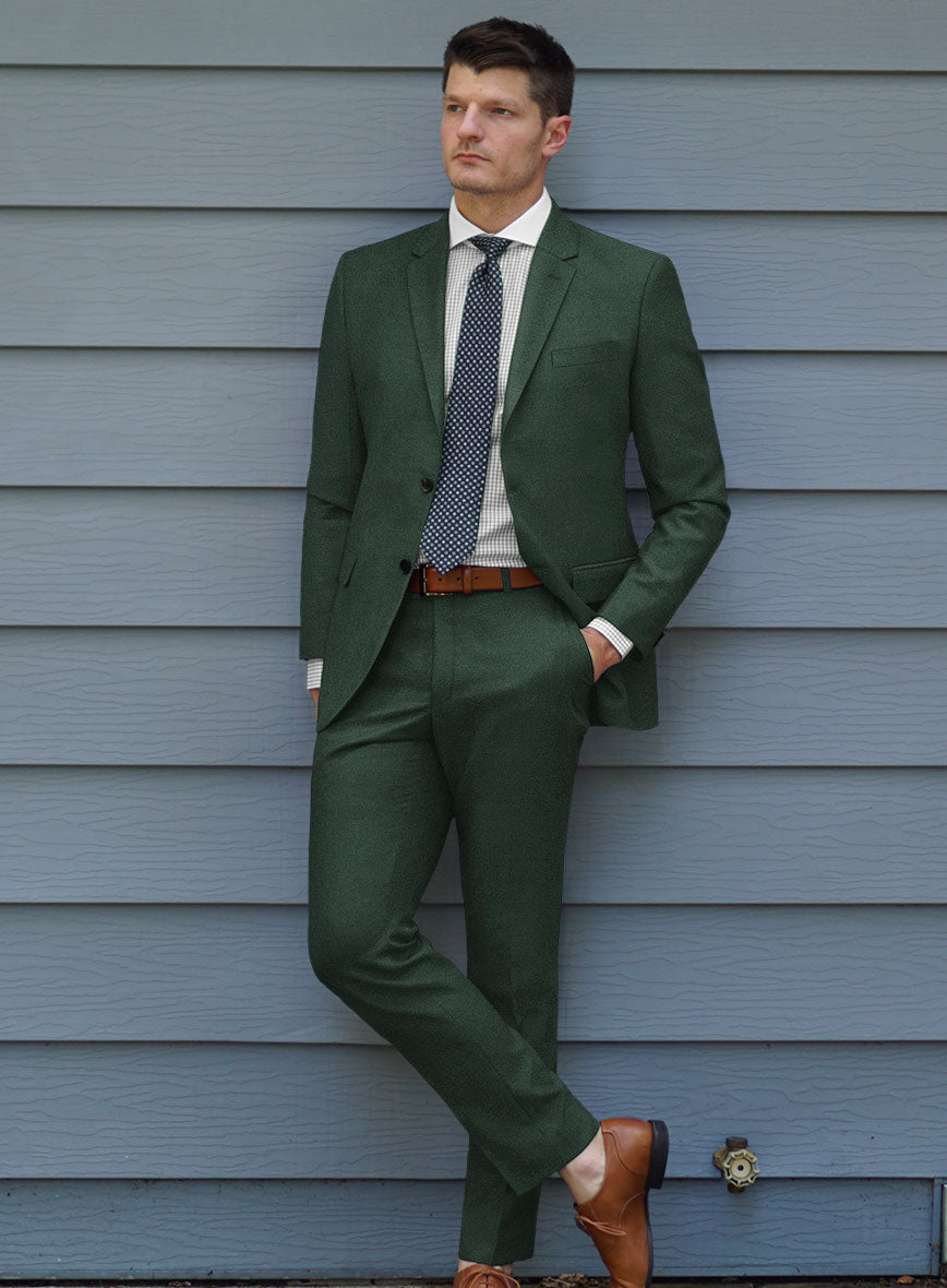 Caccioppoli Sun Dream Green Wool Silk Suit - StudioSuits