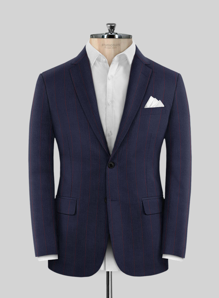 Caccioppoli Sun Dream Grezo Dark Blue Wool Silk Jacket - StudioSuits