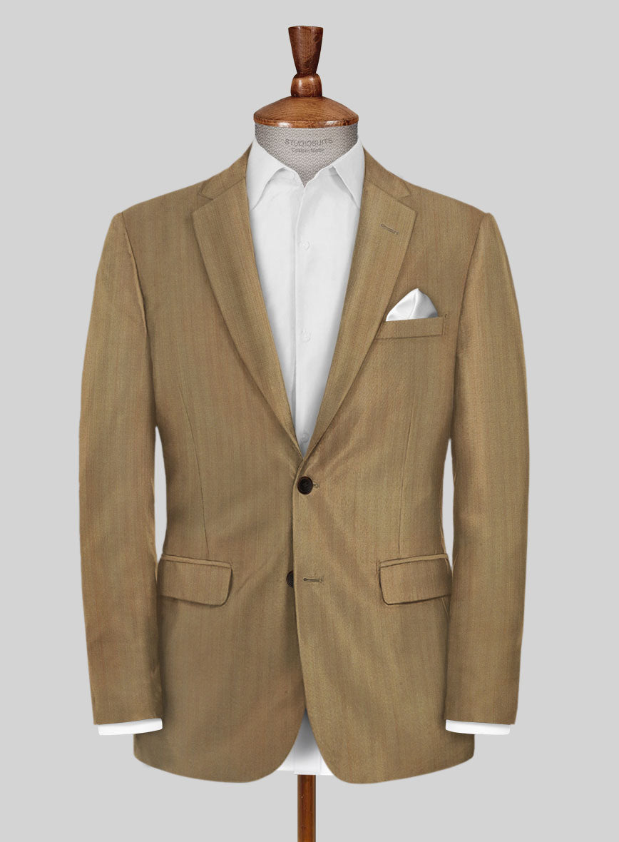 Caccioppoli Sun Dream Itodo Herringbone Wool Silk Suit - StudioSuits