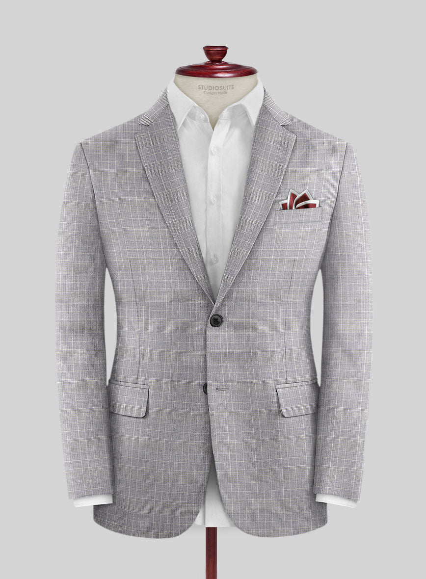 Caccioppoli Sun Dream Majoli Glen Wool Silk Jacket - StudioSuits