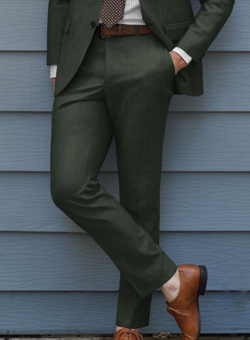 Caccioppoli Sun Dream Siuco Green Wool Pants - StudioSuits