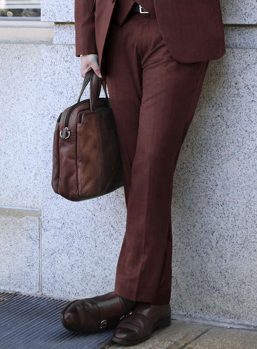 Caccioppoli Sun Dream Svoldo Maroon Wool Pants - StudioSuits