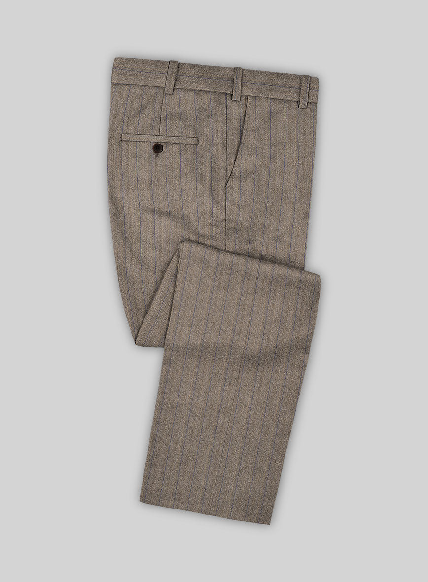 Caccioppoli Sun Dream Moltan Brown Wool Silk Pants - StudioSuits