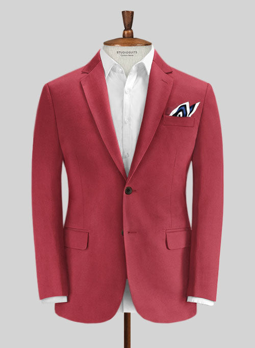 Caccioppoli Cotton Gabardine Tango Red Suit - StudioSuits