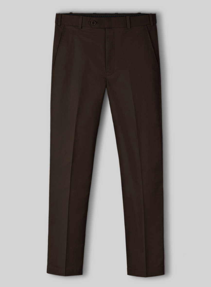 Caffe Brown Stretch Chino Pants - StudioSuits