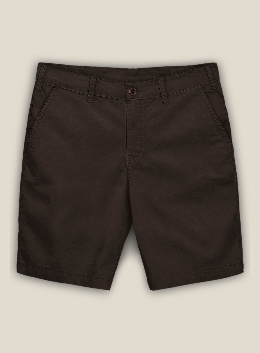 Caffe Brown Stretch Chino Shorts - StudioSuits