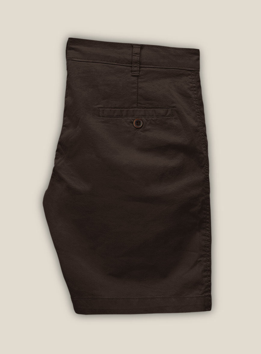 Caffe Brown Stretch Chino Shorts - StudioSuits