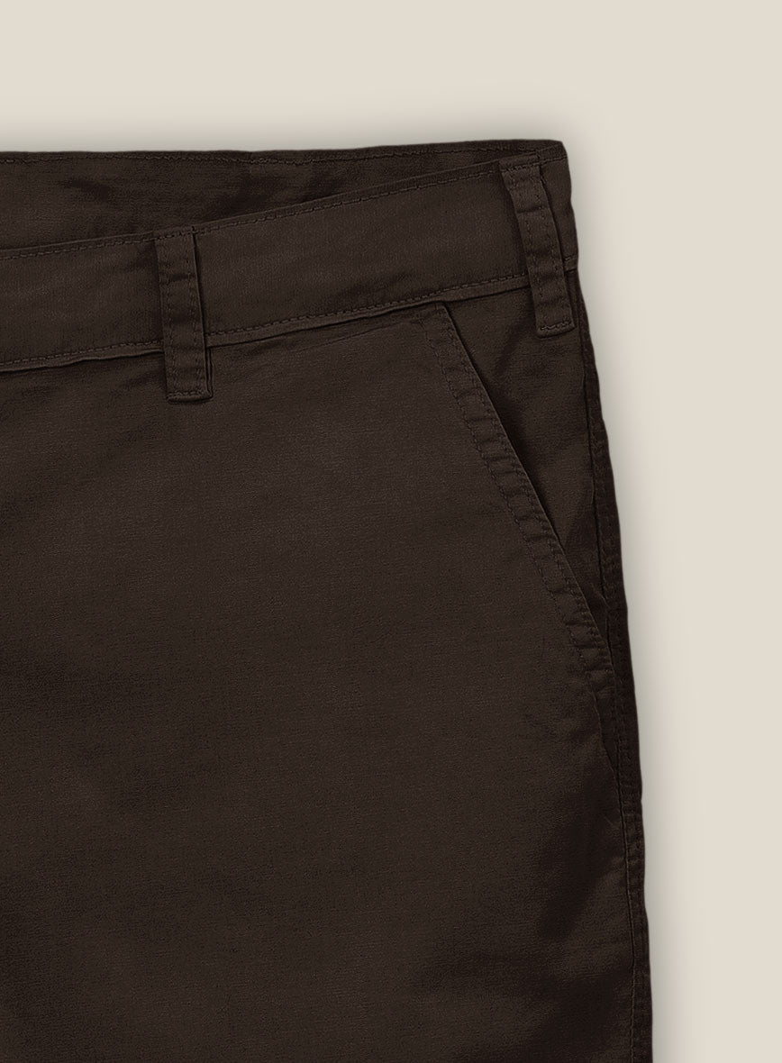 Caffe Brown Stretch Chino Shorts - StudioSuits