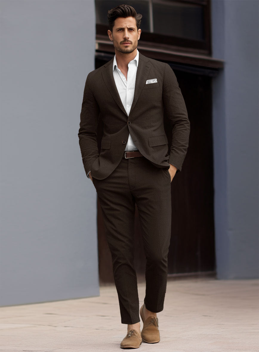 Caffe Brown Stretch Chino Suit - StudioSuits