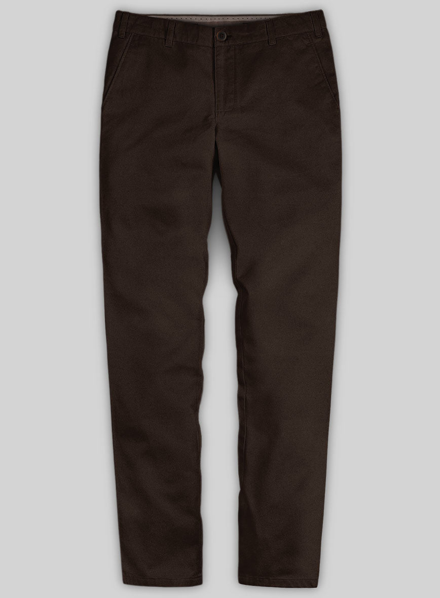 Washed Caffe Brown Stretch Chino Pants - StudioSuits