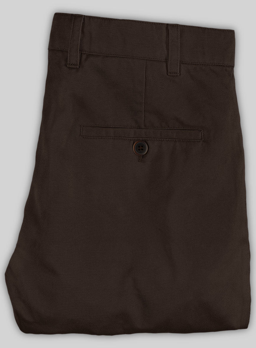 Washed Caffe Brown Stretch Chino Pants - StudioSuits