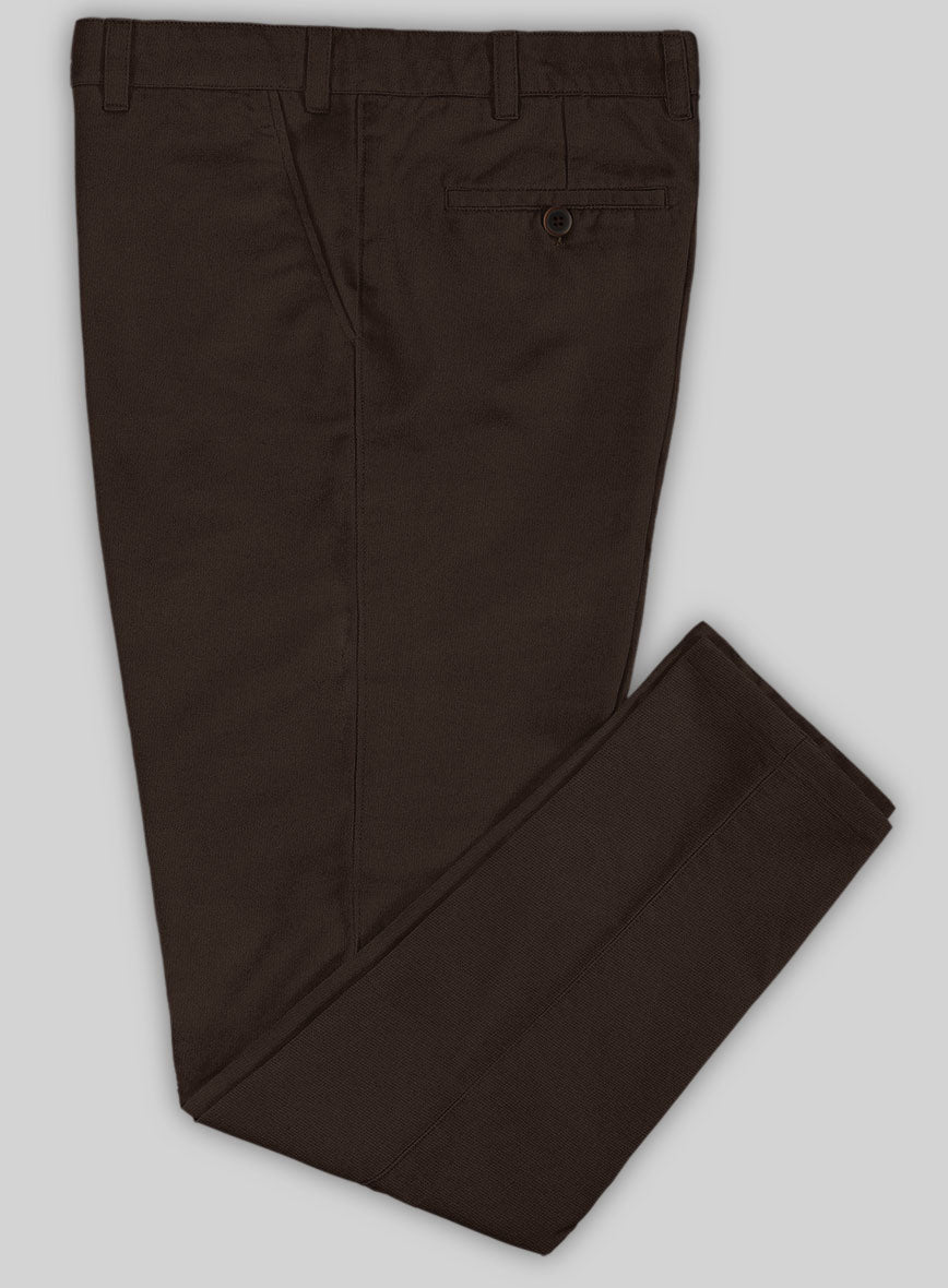 Washed Caffe Brown Stretch Chino Pants - StudioSuits