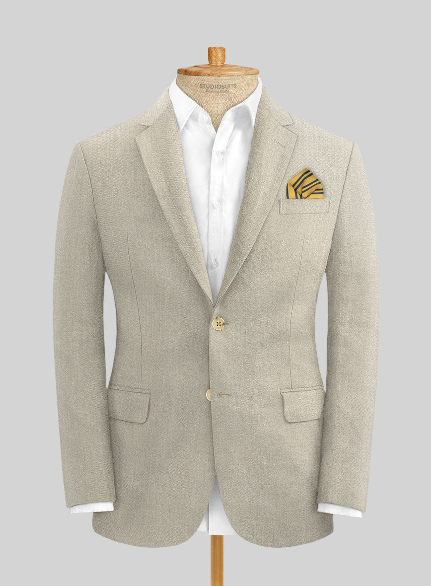 Campari Oatmeal Linen Jacket - StudioSuits