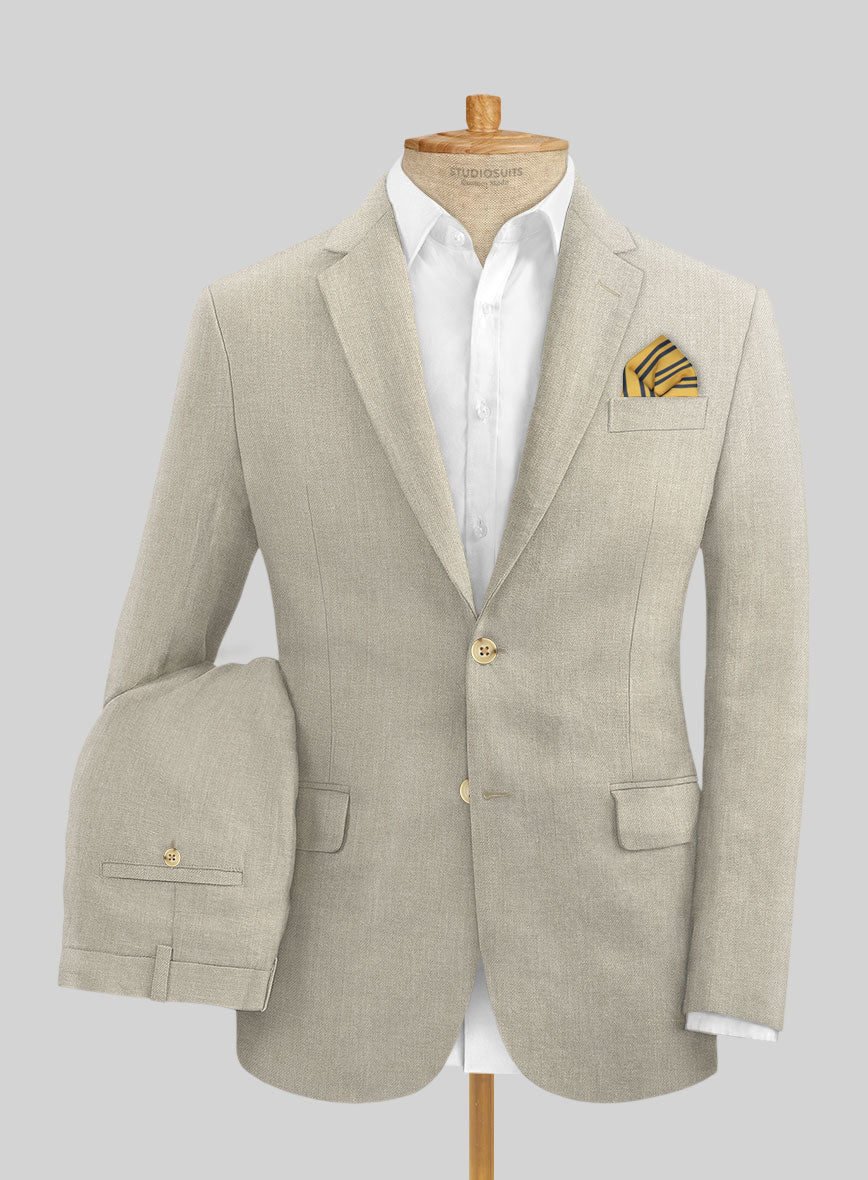 Campari Oatmeal Linen Suit - StudioSuits