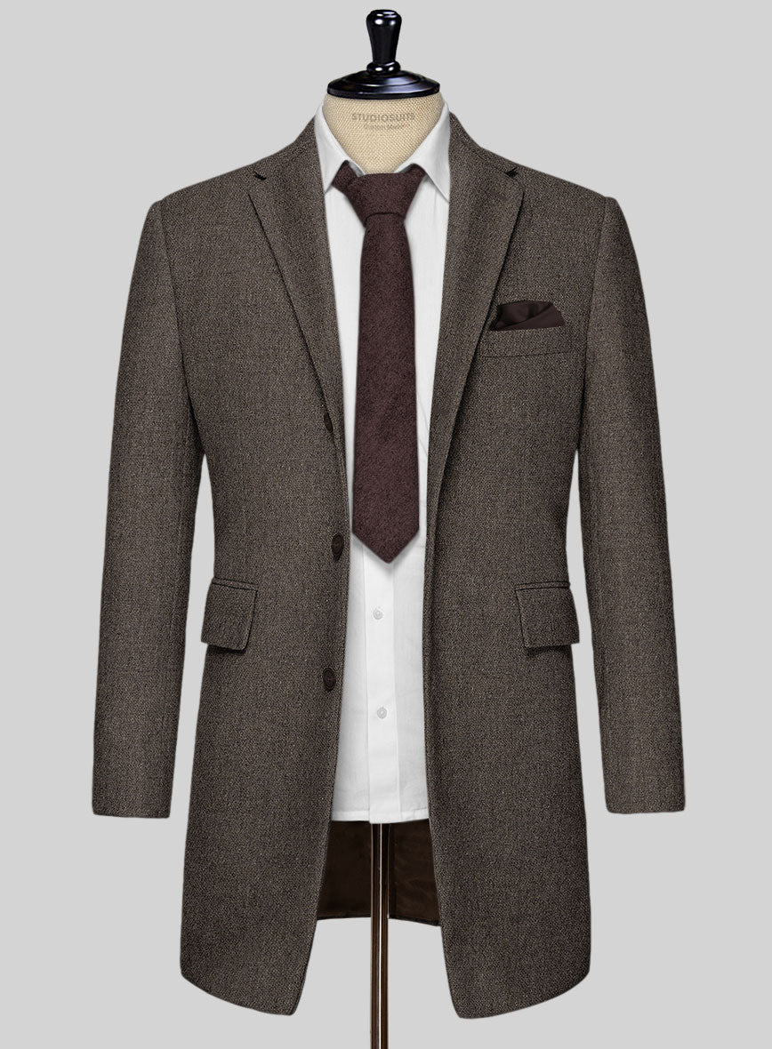 Carre Brown Tweed Overcoat