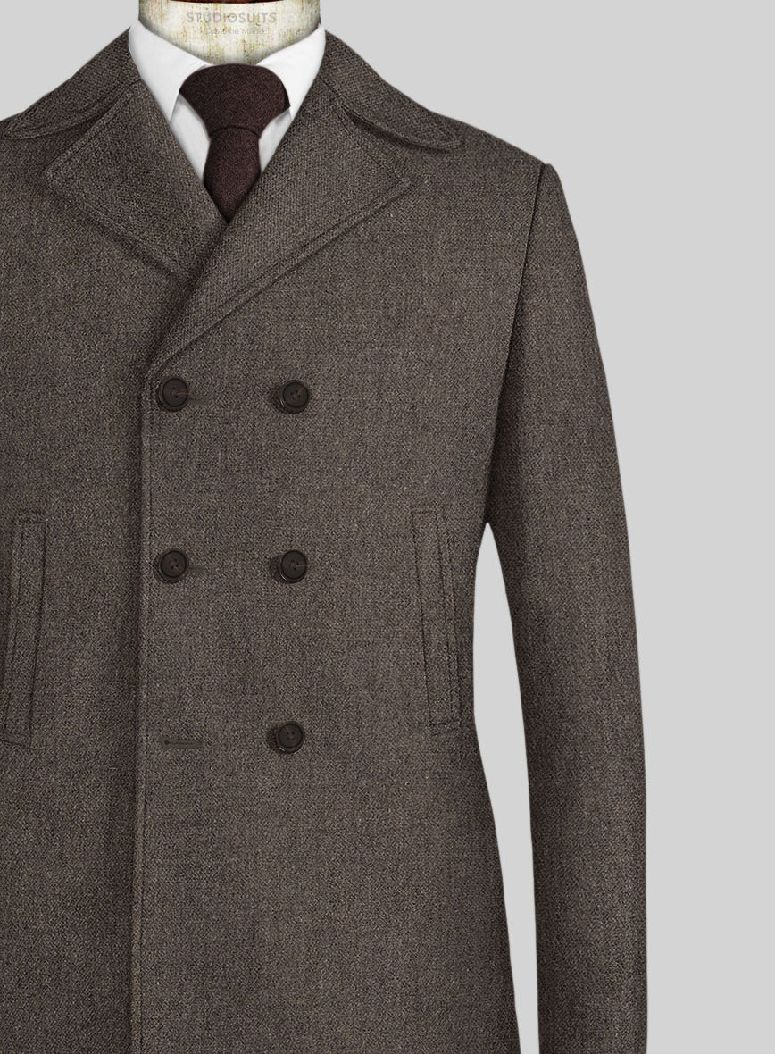 Carre Brown Tweed Pea Coat