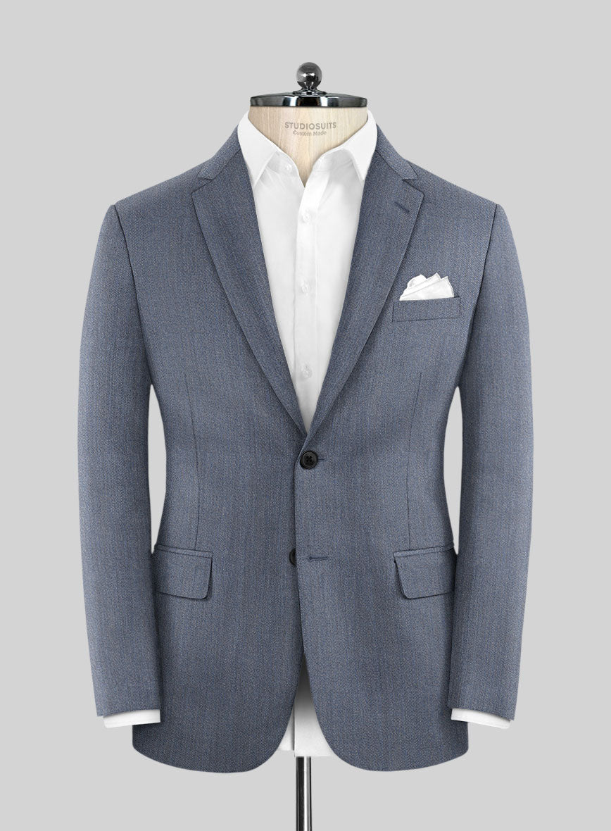 Cavalry Twill Blue Wool Jacket - StudioSuits