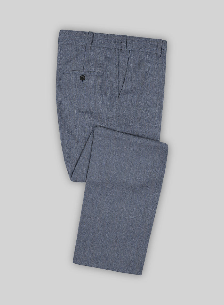 Cavalry Twill Blue Wool Pants - StudioSuits