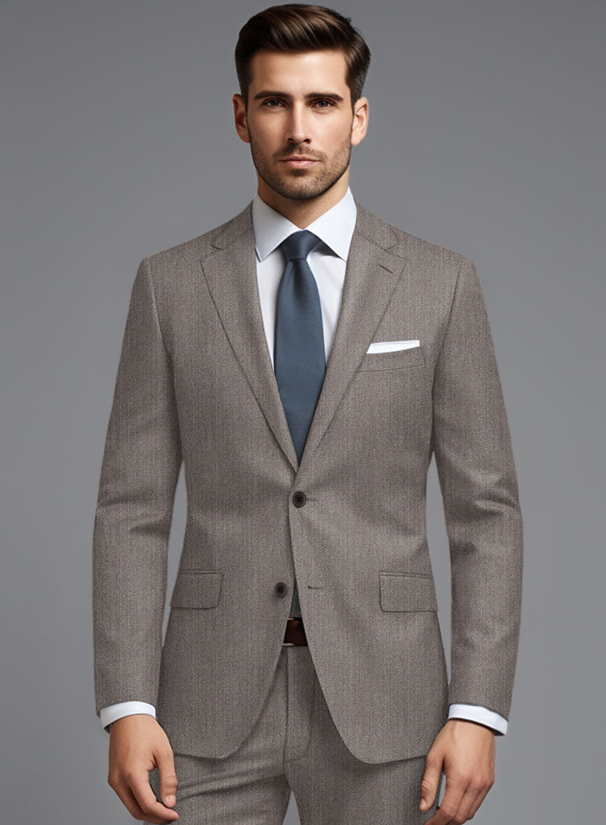 Cavalry Twill Brown Wool Jacket - StudioSuits