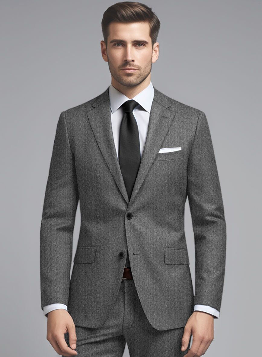 Cavalry Twill Gray Wool Jacket - StudioSuits