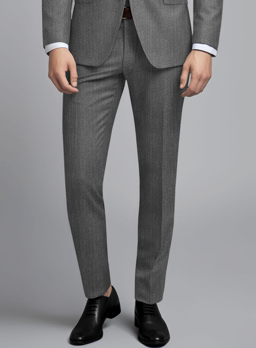 Cavalry Twill Gray Wool Pants - StudioSuits