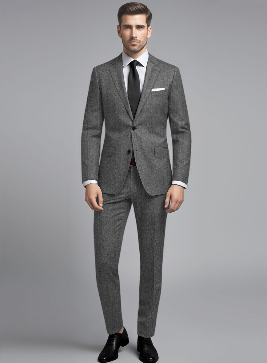 Cavalry Twill Gray Wool Suit - StudioSuits