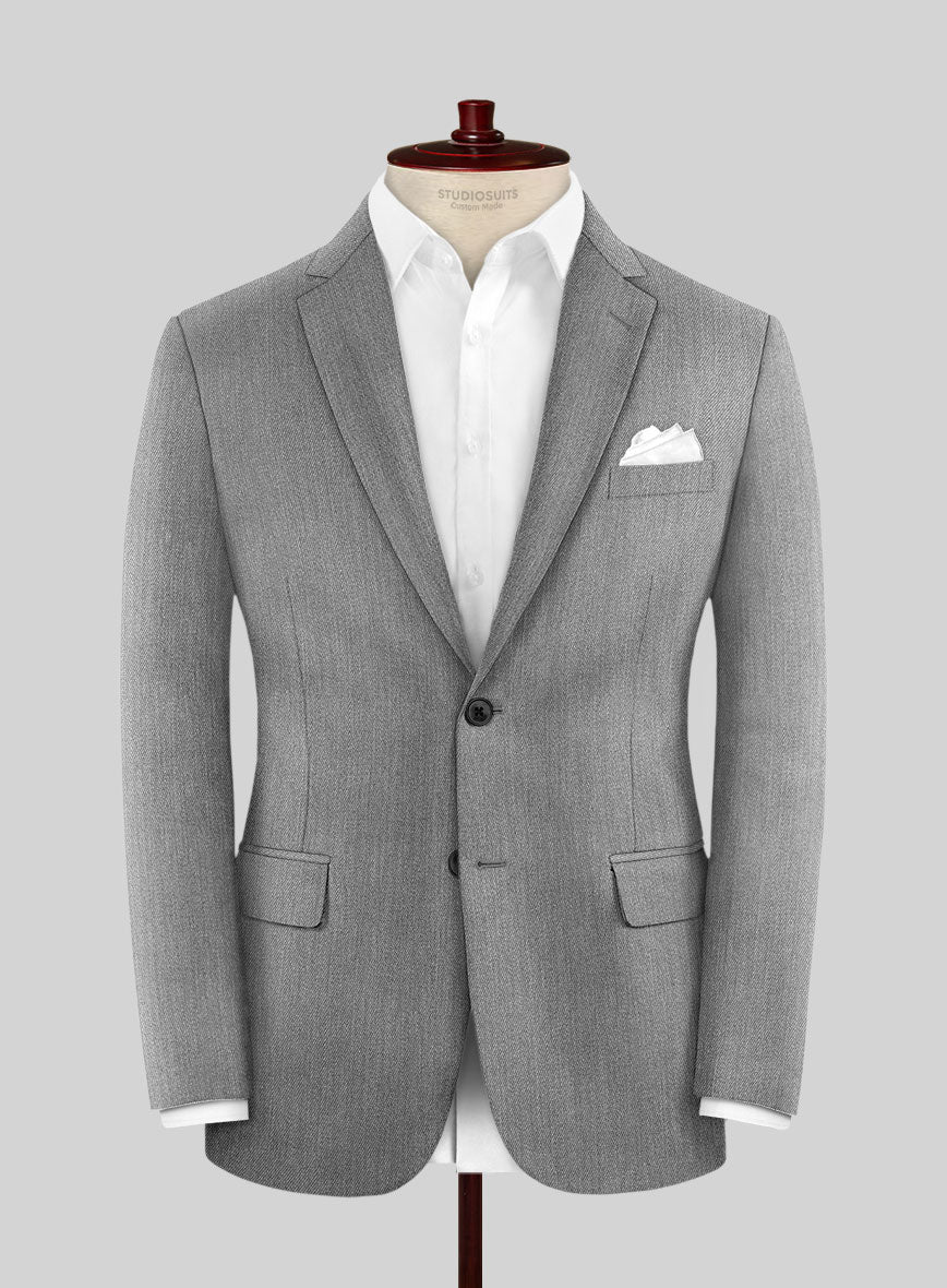 Cavalry Twill Light Gray Wool Jacket - StudioSuits