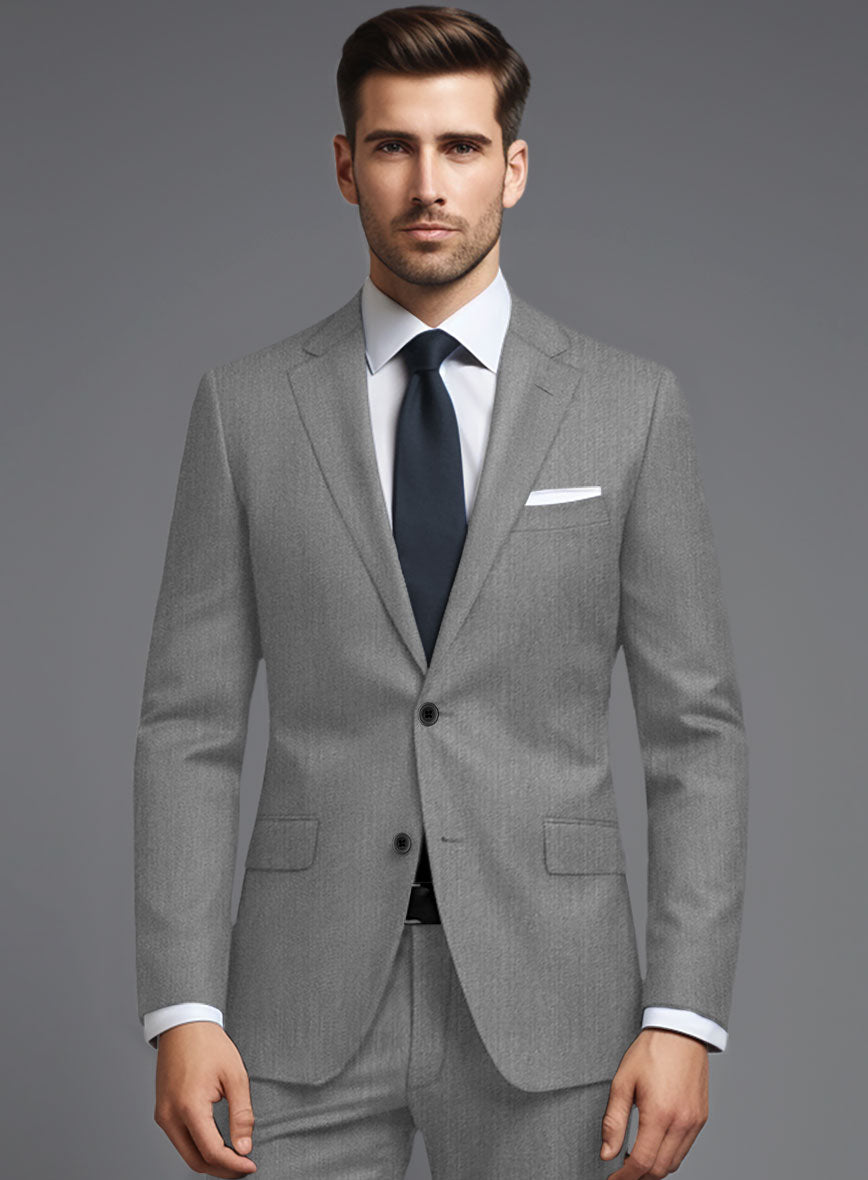 Cavalry Twill Light Gray Wool Jacket - StudioSuits