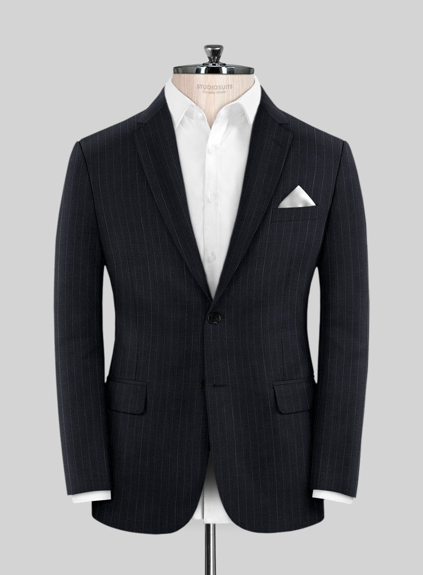 Chalkstripe Blue Wool Jacket - StudioSuits