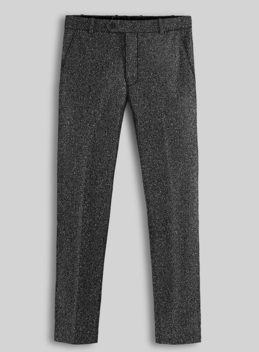 Charcoal Flecks Donegal Tweed Pants - StudioSuits