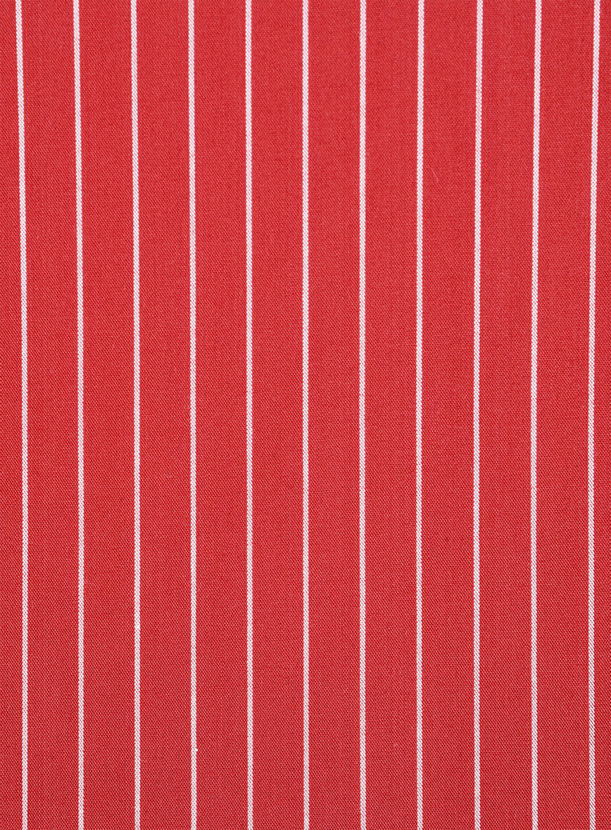 Crimson Stripe Cotton Shirt - StudioSuits